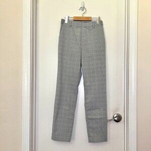 Uniqlo Plaid Elastic Waist Work Pants, XS, Gray